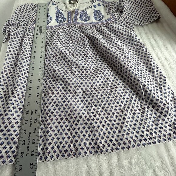 J. Crew Point Sur Womens Cotton Popover Floral Paisley Block Print T8 WQ149 New - Picture 9 of 9